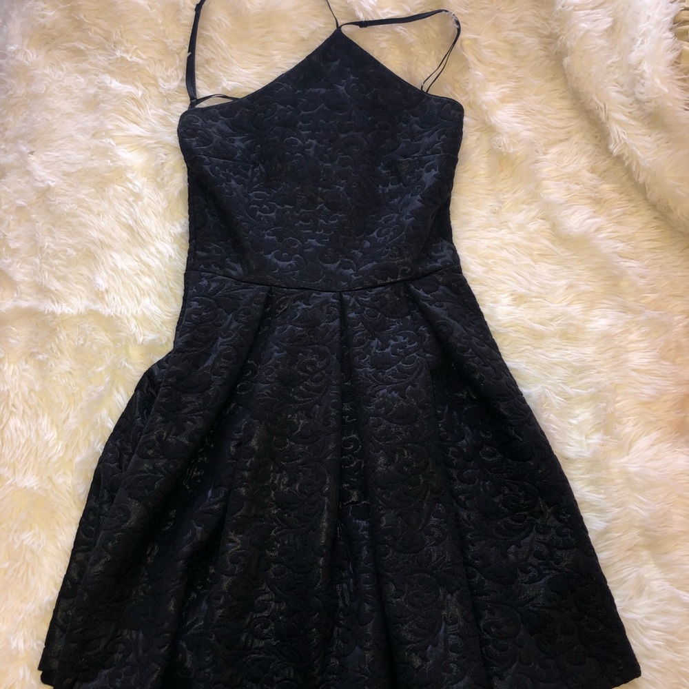 Bluetique Black velvet pattern dress sz Small